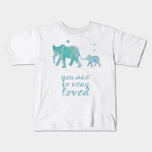 Elephant You Are So Very Loved Watercolor Painting Kids T-Shirt